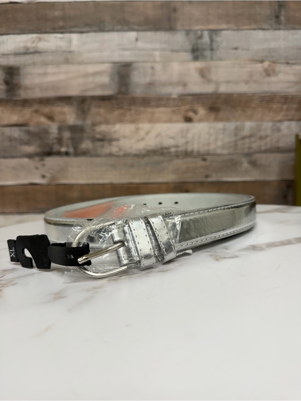 NWT silver metallic belt
